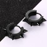 Meaeguet Black Gothic Punk Stud Earrings For Women Men 316L Stainless Steel