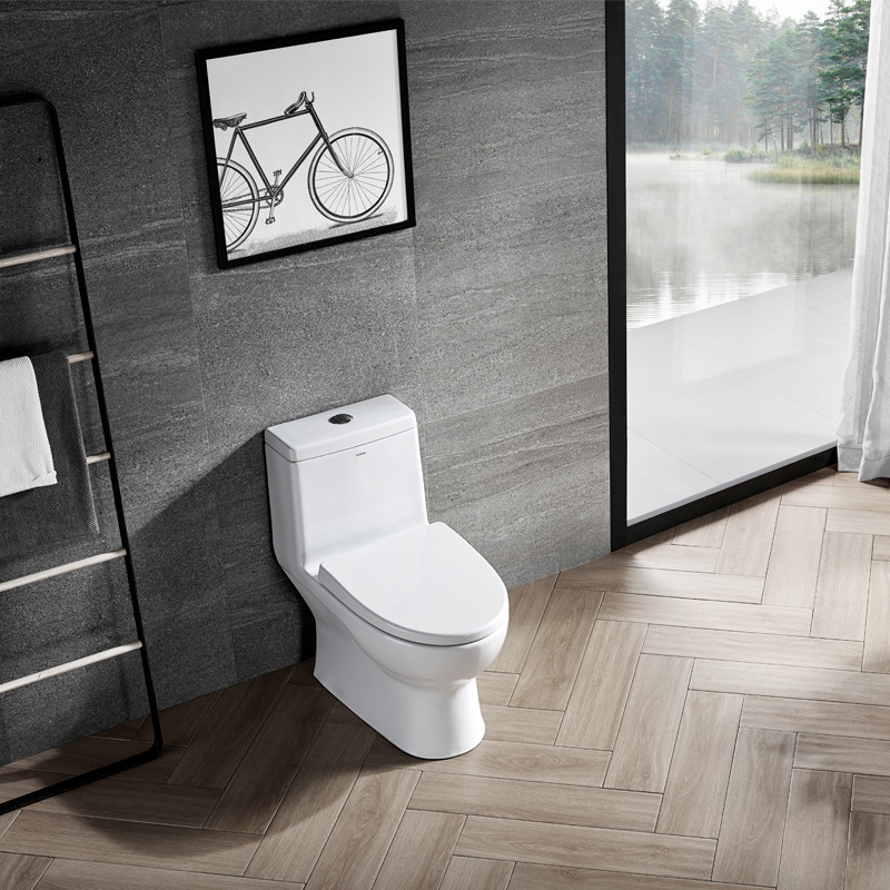 400mm One Piece Toilets 1.3 GPF Single Flush Elongated Toilets