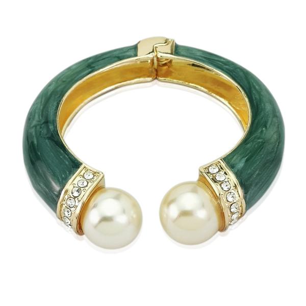 Buy cheap Classic Crystal Bangles Bracelets For Women Gold Color pearl Bangles Femal Opening Bangles Wedding Jewelry Accessories from wholesalers