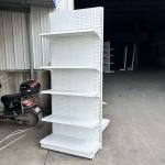 Factory Customized Color Size Logo grey supermarket rack double sided grocery