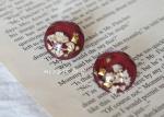 Starry Scar BabysBreath Round Crystal Wine Red 925 Silver Saudi Arabia Druzy