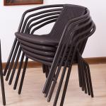 Hotel Garden Balcony Beach Stackable Armchair Woven PE Rattan Wicker Dining