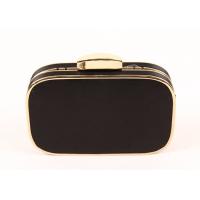 Buy cheap Elegant Black Satin Clutch Bag Metal Frame With Removable Metal Chain product