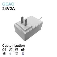 Buy cheap 48W 24v 2a Wall Mount Power Supply Adapter High Temperatura Resistant SAA product