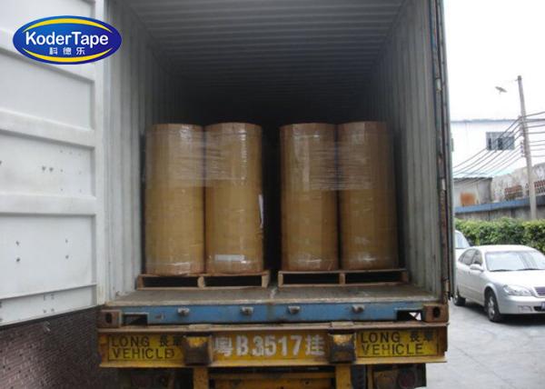 Buy cheap Acrylic Adhesive Tape Jumbo Rolls Yellowish Opp Water Based 36-90 Micron Thickness from wholesalers