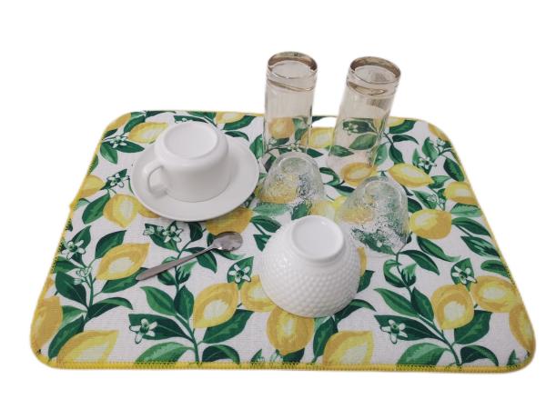 Buy cheap 18x24inch Reversible Lemon Printing Microfiber Drying Mat Countertop Drying from wholesalers