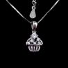 Buy cheap Cubic Zirconia 925 Sterling Silver Heart Necklace , Personalized 925 Silver Chain from wholesalers