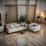 Hotel Lobby Reception Modern Office Sofa Set 3 Seats Non Inflatable
