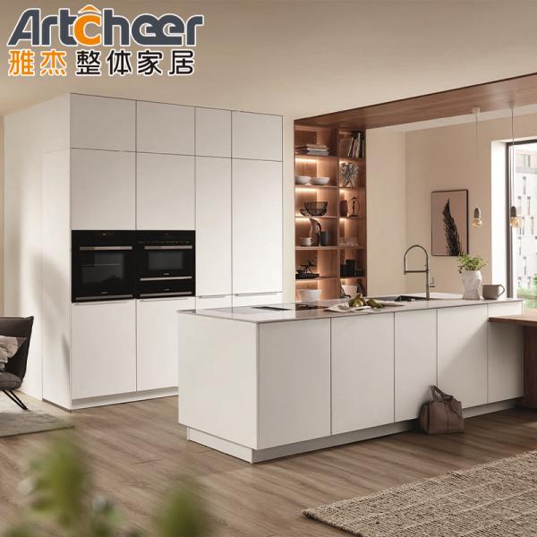 Buy cheap Philippines Apartment Kitchen Modern Style Solid Wood Melamine Kitchen Island Design from wholesalers