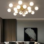 LED Chandelier For Living Room Bedroom Dining Room Kitchen Glass Ball Ceiling