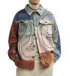 Buy cheap Mens Casual Slim Fit Printed Jacket Coat Single Button Long sleeve from wholesalers