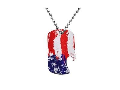 Buy cheap Stamped Stainless Steel Dog Tag Bottle Opener,Funny US army military dog tab bottle opener with ball chain, off printed from wholesalers