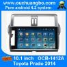 Buy cheap Ouchuangbo android 4.2 Toyota Prado 2014 audio DVD gps radio support canbus 4 core BT MP4 media player from wholesalers