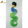 Buy cheap Customized Ombre Human Hair Extensions Bouncy Purple Blue Colored from wholesalers