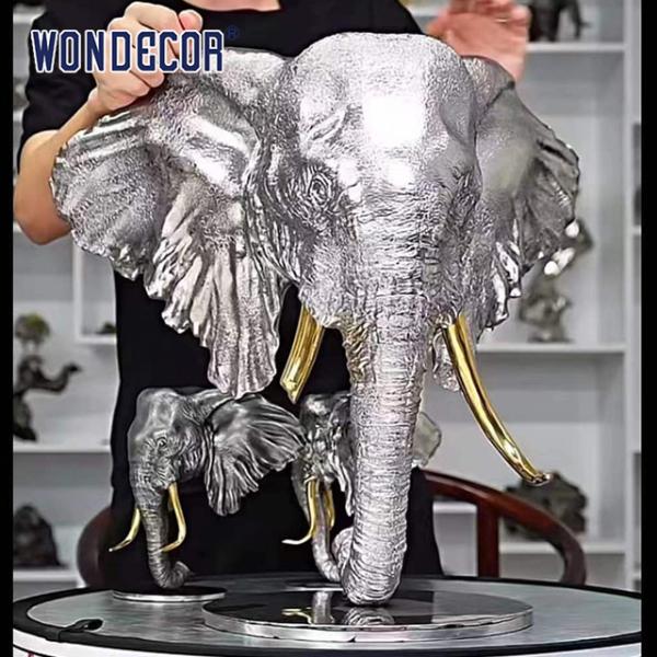 Buy cheap 3D Elephant Head Sculpture Stainless Steel High Durability from wholesalers