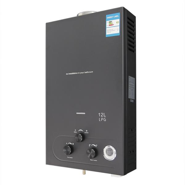 Buy cheap Shower Room Gas Water Heater 12L 24KW Corrosion Resistance Black from wholesalers