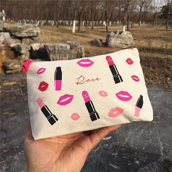 Buy cheap Mini Soft Cotton Canvas Cosmetic Makeup Bag For Girl from wholesalers