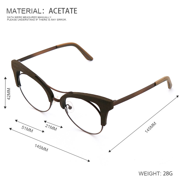 Handmade Imitation Wood Acetate Optical Glasses Frame MR 0363
