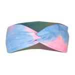 Multicolors Women Head Scarves Elastic Cross Tie Dye Headband
