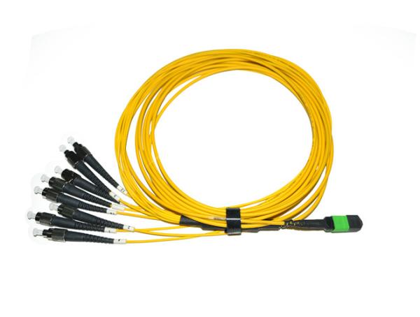 Buy cheap 40G 8 Fiber Singlemode MPO/MTP to FC Ribbon Ruggedized cable from wholesalers