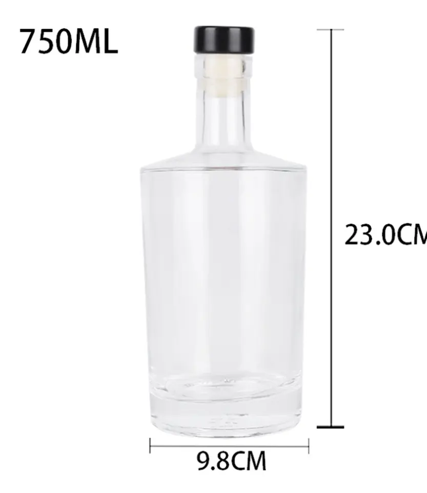 Glass Products Body Material Glass Wine Vodka Glass Bottle 500 ml 750 ML