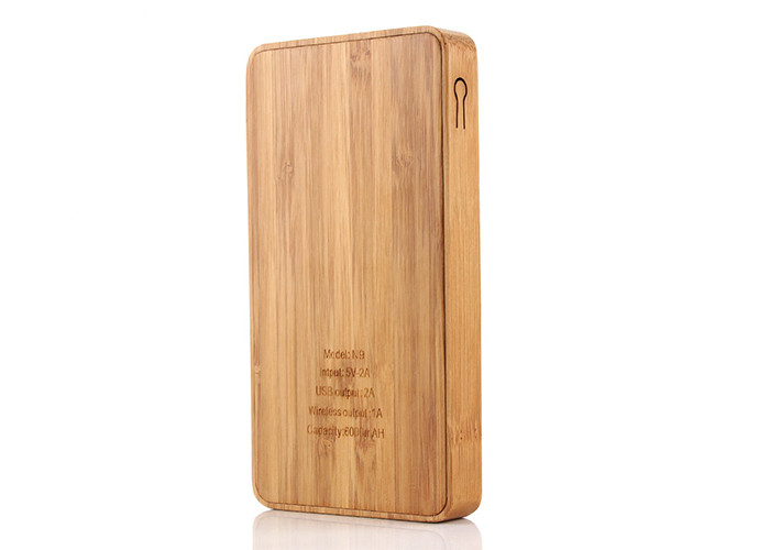 Bamboo Appearance Square Portable Charger With DC 5v/2a Input Current