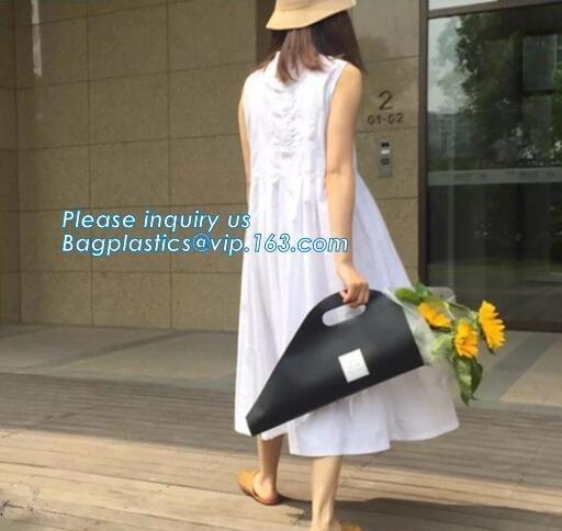 Custom own logo ice-cream cone shaped paper flower gift packaging bag,Christmas