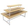 Buy cheap Wood And Metal 3 Layers Cosmetic Display Counter Floor Standing Type from wholesalers