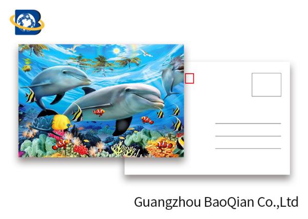 Buy cheap Durable Dolphin 3D Lenticular Postcards CMYK UV Offset Printing Cartoon Design from wholesalers
