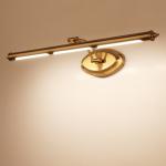 European Led Mirror Lamp Golden Bathroom Cosmetic Wall Light Stainless Steel