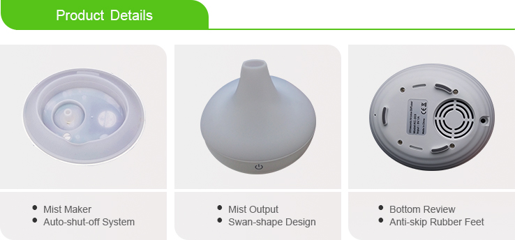 Swan Shape 80ml USB Ultrasonic Air Humidifier With Touch Button