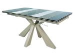 Rectangle Extension Dining Table Ceramic Topped Tempered Glass 2.1 Meter