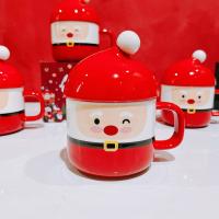 Buy cheap Cute Glossy Ceramic Anniversary Gift Mugs Santa Shape For Christmas Festival product