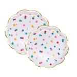 Foil Colorful Dot Birthday Biodegradable Cutlery And Plates