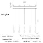 Long modern crystal chandelier for staircase luxury home decor nordic led