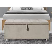 Buy cheap Chesterfiled Grey Ottoman Storage Box Crushed Velvet Toy Bench Plush Soft product