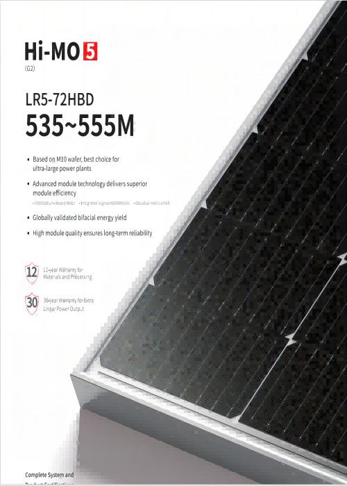 Bifacial LONGi PV Modules Half Cut Longi Solar 555W 535W 540W 545W 550W