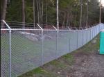 Steel Galvanized Chain Link Fence With Barbed Wire In The Top