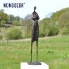 Buy cheap modern high-quality Outdoor abstract person holding rabbit bronze sculpture from wholesalers