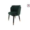 Buy cheap Upholstered Shell Shape Green Color Velvet Wood Restaurant Chairs with copper crown feet from wholesalers