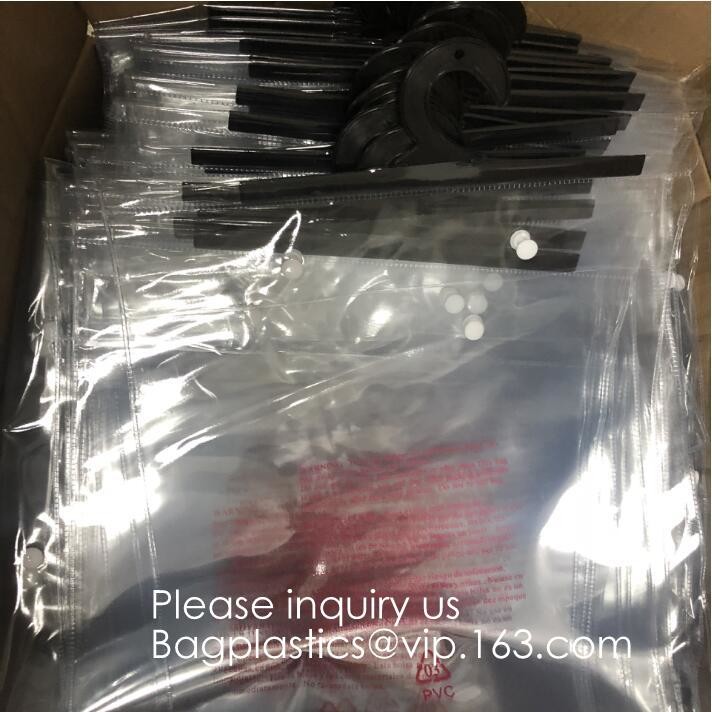 Custom Logo Printing EVA Garment Underwear Clothes Packaging Transparent Button Pvc Soft Plastic Hanger Hook Bag Package