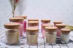 Customized Glass Candle Jars Cork Lids Sealing Storage 265 Gram