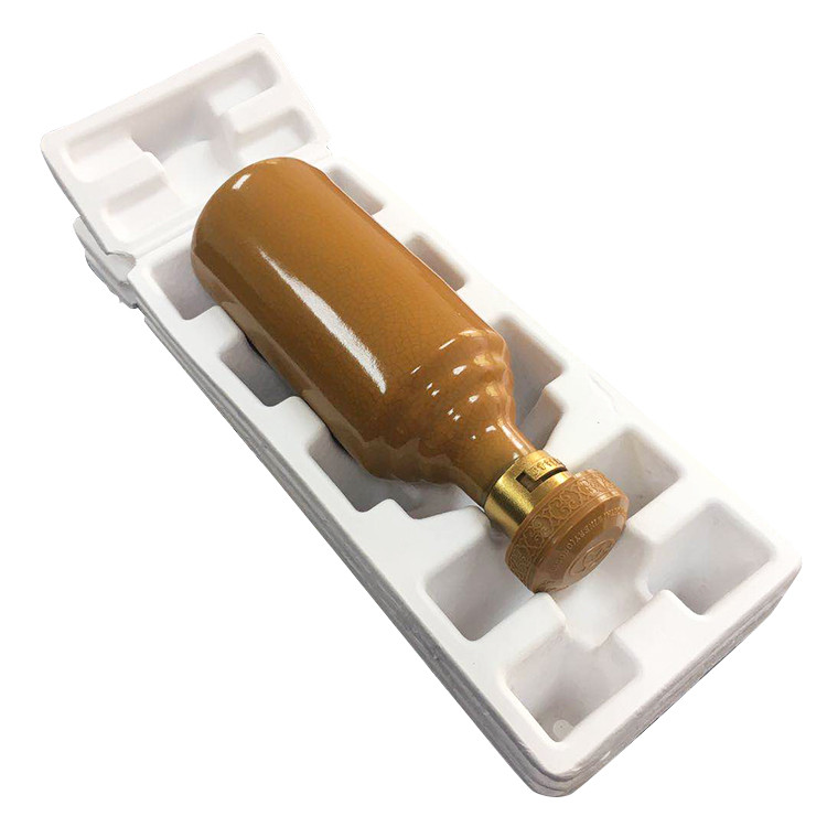 Biodegradable Recycled Paper Tray Bagasse Material Wine Bottle Inserts Molded Pulp Packaging