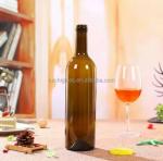 Green Brown Clear Frosted Empty Burgundy Glass Wine Bottle for Custom Requiremen