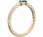 Fine Jewelry 925 Sterling Silver Ring with Green or White Stones and 18K Gold