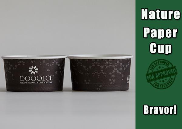Buy cheap Biodegrable 6 Oz Paper Ice Cream Cups Black Color Dorm Lid Eco - Friendly from wholesalers