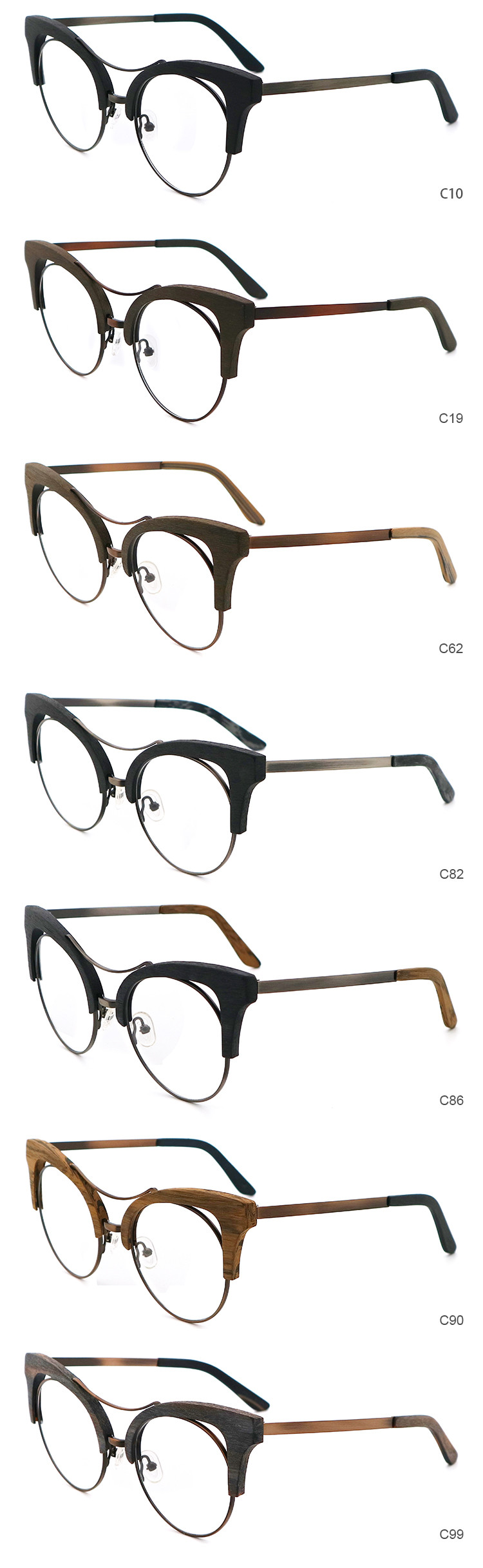 Handmade Imitation Wood Acetate Optical Glasses Frame MR 0363