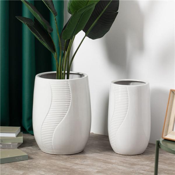Buy cheap Garden Pot Supplies Home Indoor Outdoor Decorative Plant Pot Big White Ceramic Planter Flower Pots from wholesalers