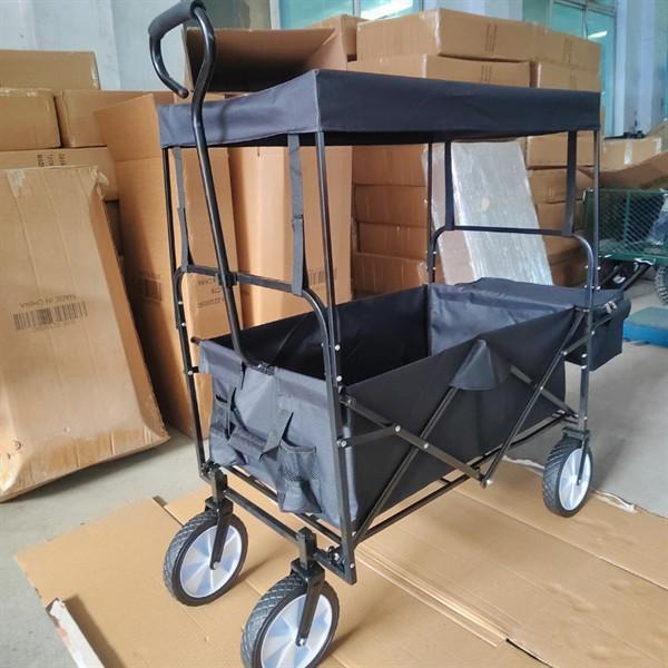 Buy cheap Deluxe Storage Folding Beach Wagon Folding Trolley With Canopy Outdoor from wholesalers