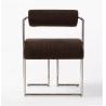 Buy cheap Stainless Steel Upholstered Dining Armchair Brown Metal Frame Dining Chairs from wholesalers